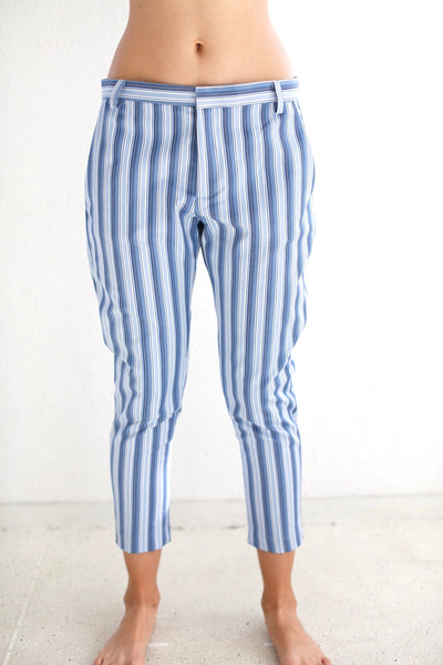19.3.06 Skinny Trousers, Blue Stripe
