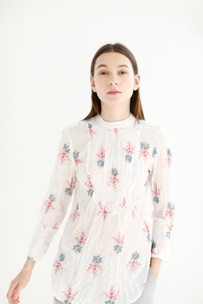 20.1.02 Blouse with Ruched Yolk, Floral