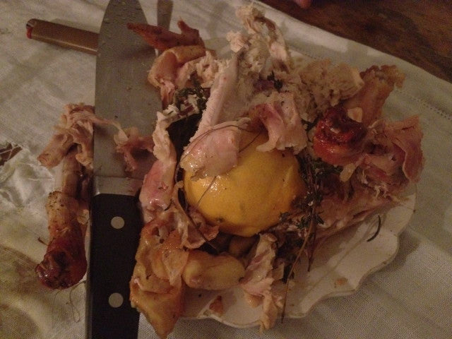 chicken carcass , mine