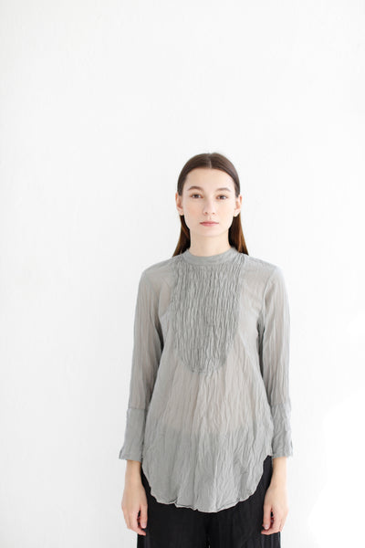 20.1.02 Blouse with Ruched Yolk, Grey