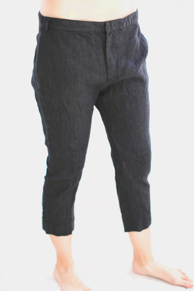 19.3.06 Skinny Trousers, Black Linen