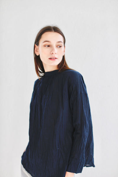 16.2.02 Blouse with Underarm Gusset, Navy